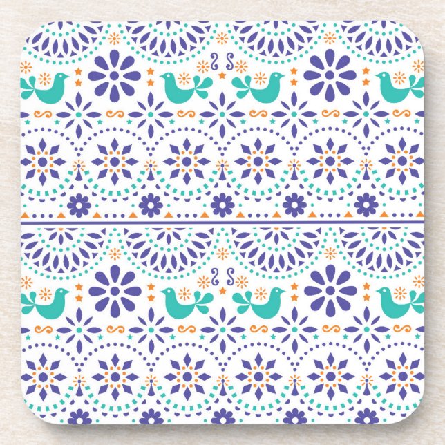 Posavasos Modelo mexicano del arte popular de la teja del (Frente)