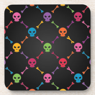 Posavasos Modelo multicolor con los cráneos