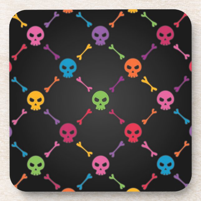 Posavasos Modelo multicolor con los cráneos (Frente)
