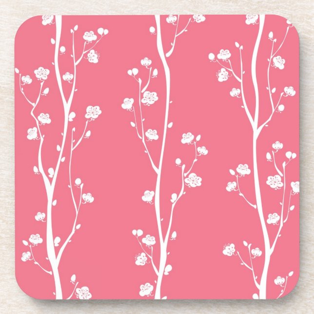 Posavasos Modelo oriental del flor del ciruelo (Frente)