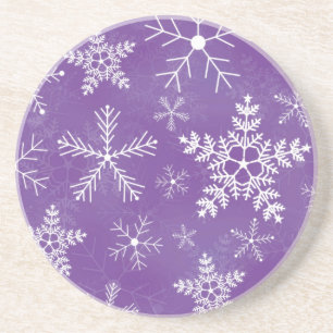 Posavasos Modelo púrpura y blanco del copo de nieve
