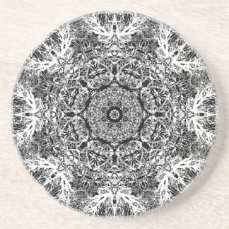 Posavasos Modelo redondo decorativo blanco y negro