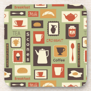 Posavasos Modelo retro con los platos de la cocina para el