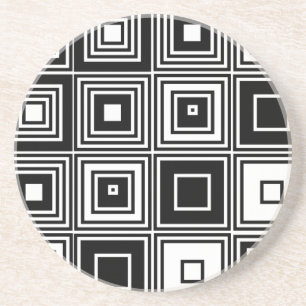 Posavasos Modelo retro de la casilla blanca del negro de la