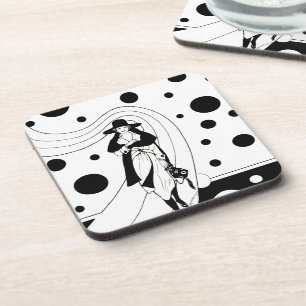 Posavasos Modelo Retro Runway, moda Art Deco Vintage