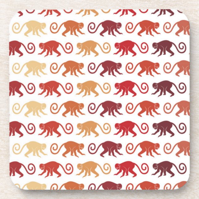 Posavasos Modelo rojo de los monos (Frente)