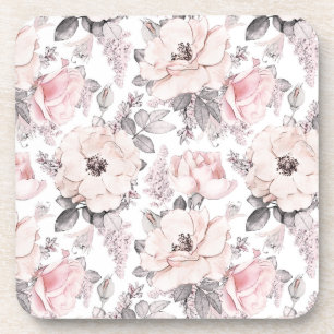 Posavasos Modelo rosado y gris clásico