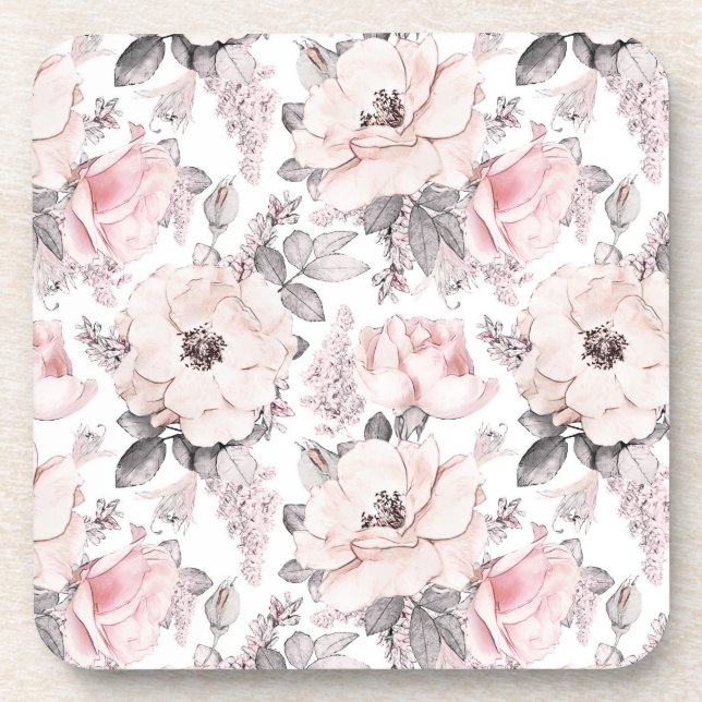Posavasos Modelo rosado y gris clásico (Frente)