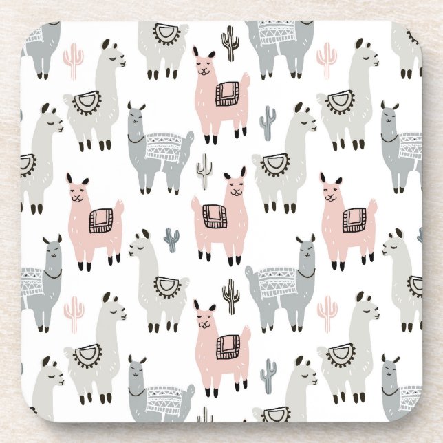 Posavasos Modelo sonriente de las llamas (Frente)