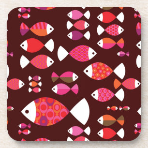 Posavasos Modelo subacuático de los pescados retros
