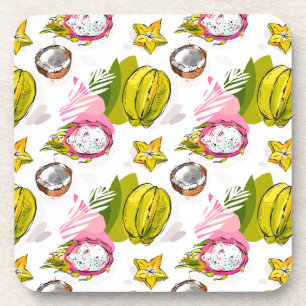 Posavasos Modelo texturizado carta blanca de la fruta