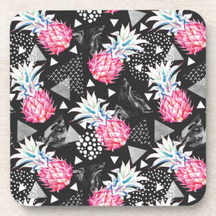 Posavasos Modelo texturizado de la piña del triángulo
