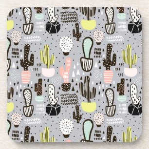 Posavasos Modelo texturizado dibujado mano del cactus