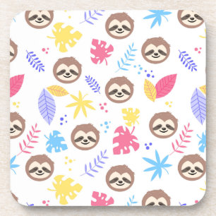 Posavasos Modelo tropical de la pereza y de las hojas