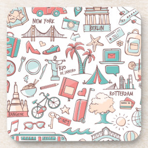 Posavasos Modelo turístico en colores pastel