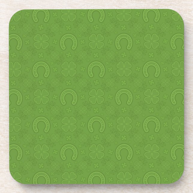 Posavasos Modelo verde afortunado de los iconos (Frente)