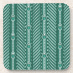 Posavasos Modelo verde azulado ornamental