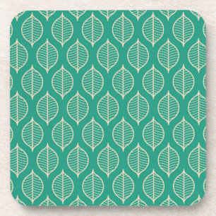 Posavasos Modelo verde estilizado de la hoja