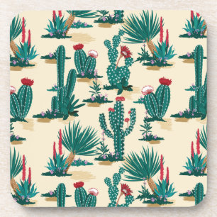 Posavasos Modelo verde y rojo del cactus