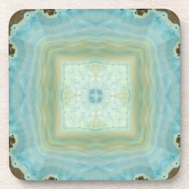 Posavasos Modelos poner crema azules del cristal de la (Frente)