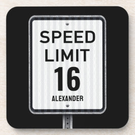 Posavasos Modern 16th Birthday Speed Sign