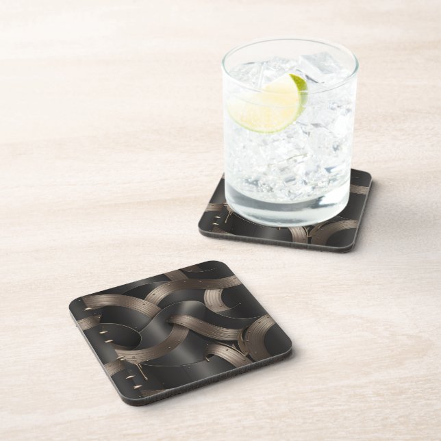 Posavasos Modern Bronze Flow Coasters – Luxury Table Decor (Lado Derecho)