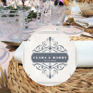 Posavasos Modern calligraphy vintage floral wedding 