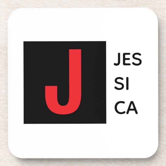 Posavasos Modern Elegant Plain Professional Name Monogram (Frente)