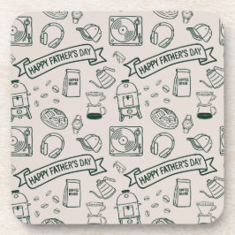 Posavasos Modern Father's Day Doodle Pattern Millennial Dad