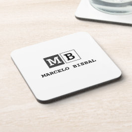 Posavasos Modern Minimal Typography White Paper Square