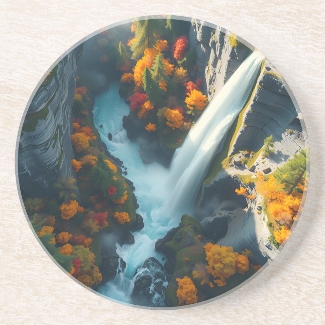 Posavasos Modern Navy & Gold Abstract Mountain Peak – Luxury (Frente)