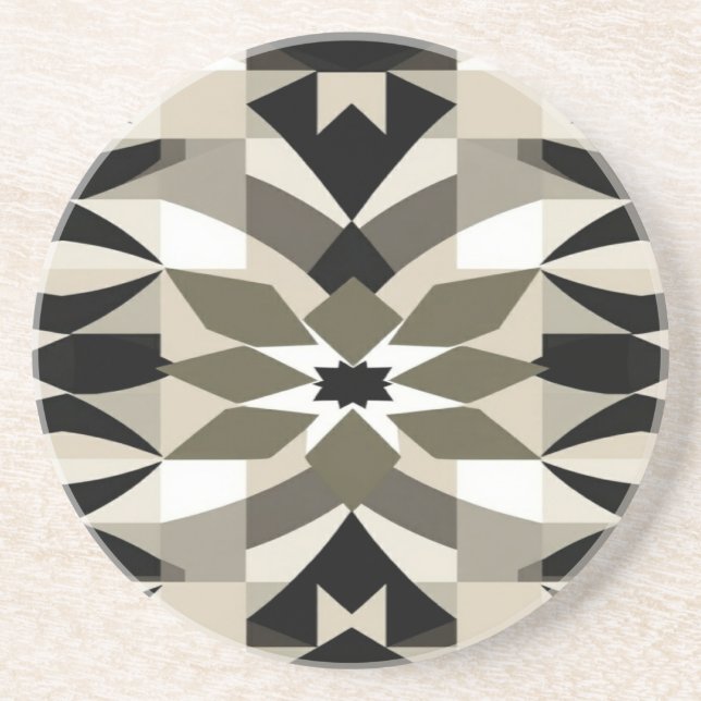 Posavasos Modern Neutral Geometric Sand ston Print | Earth (Frente)