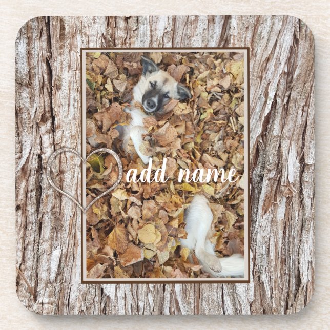 Posavasos modern Photo collage dog pet funny (Frente)
