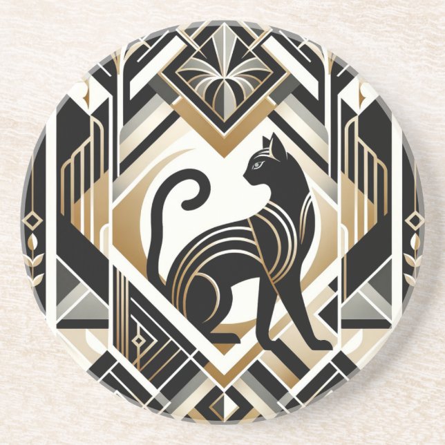 Posavasos Moderna escayola decorativa de piedra arenisca gat (Frente)