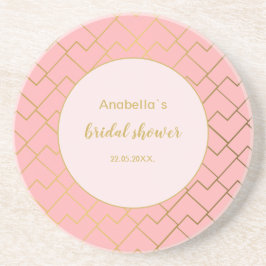 Posavasos Moderna Moda Geométrica Dorada Rubor Rosa