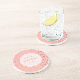 Posavasos Moderna Moda Geométrica Dorada Rubor Rosa
