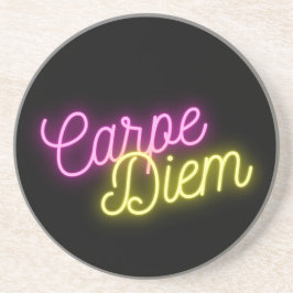 Posavasos Moderna Neon Carpe Diem Word Art