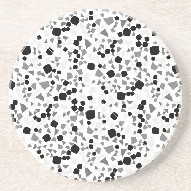 Posavasos Moderna y simple Terrazzo blanco Tile negro (Frente)