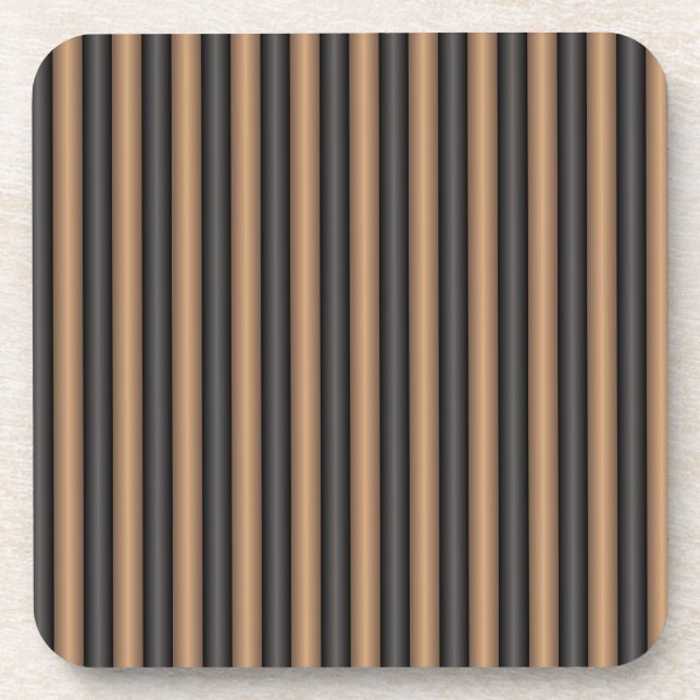 Posavasos Modernas y elegantes rayas marrones tostadas con p (Frente)