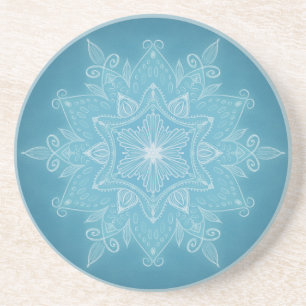 Posavasos Moderno boho mandala azul turquesa azul