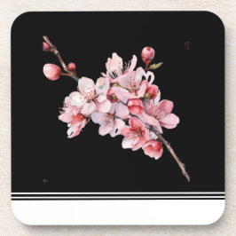 Posavasos Moderno cerezo Blossom Black Hard plástico de mont