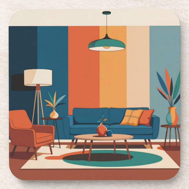 Posavasos Moderno conjunto de escoria de habitaciones de Med (Frente)