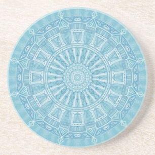 Posavasos Moderno diseño en blanco y azul turquesa