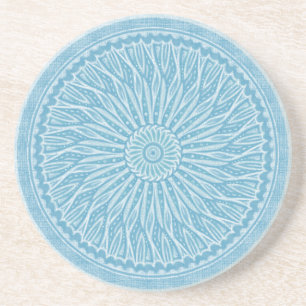 Posavasos Moderno diseño en blanco y azul turquesa