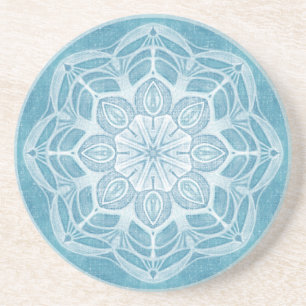 Posavasos Moderno diseño en blanco y azul turquesa