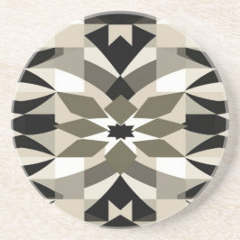 Posavasos Moderno estampado geométrico neutral en piedra de 