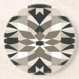 Posavasos Moderno estampado geométrico neutral en piedra de 