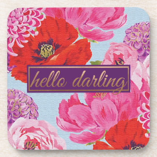 Posavasos Moderno Floral Hola Darling Square Coaster