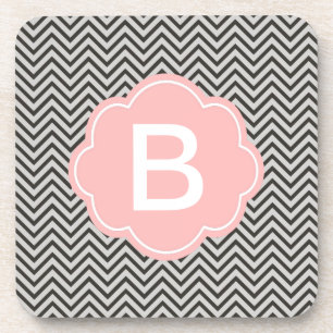 Posavasos Moderno, fresco, café oscuro y chevron gris