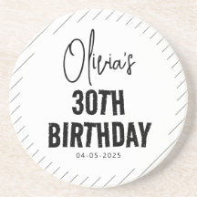 Moderno guión negro 30 cumpleaños Moda y Minimalis